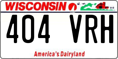 WI license plate 404VRH