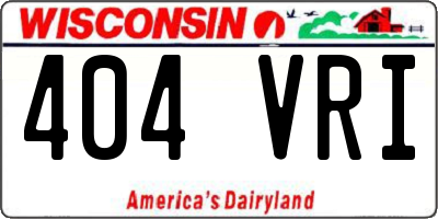 WI license plate 404VRI