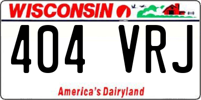 WI license plate 404VRJ