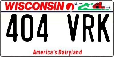 WI license plate 404VRK