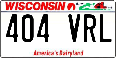 WI license plate 404VRL