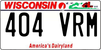 WI license plate 404VRM