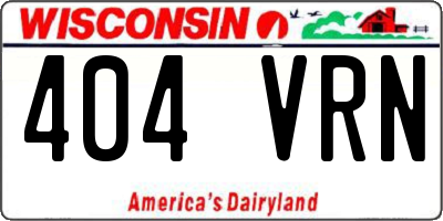 WI license plate 404VRN