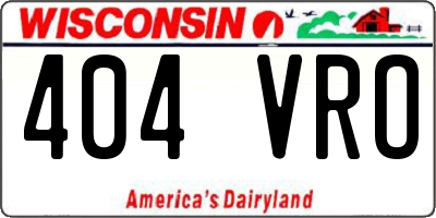 WI license plate 404VRO