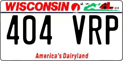 WI license plate 404VRP