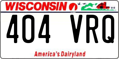 WI license plate 404VRQ