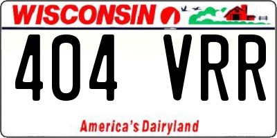 WI license plate 404VRR