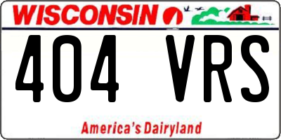 WI license plate 404VRS