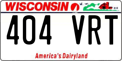WI license plate 404VRT