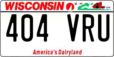 WI license plate 404VRU