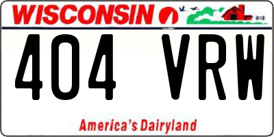 WI license plate 404VRW