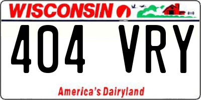 WI license plate 404VRY