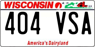 WI license plate 404VSA