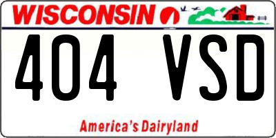 WI license plate 404VSD