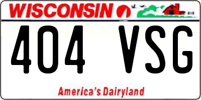 WI license plate 404VSG