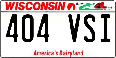 WI license plate 404VSI