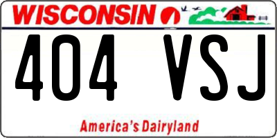 WI license plate 404VSJ