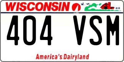 WI license plate 404VSM