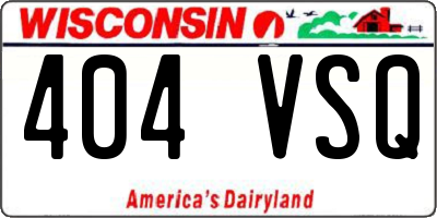 WI license plate 404VSQ