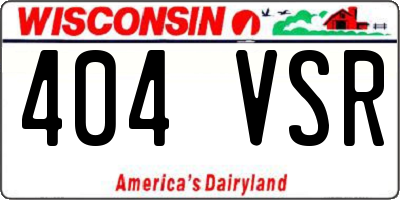 WI license plate 404VSR