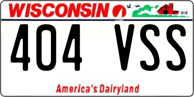 WI license plate 404VSS