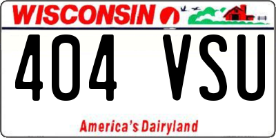 WI license plate 404VSU