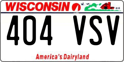 WI license plate 404VSV