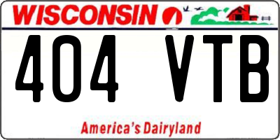 WI license plate 404VTB