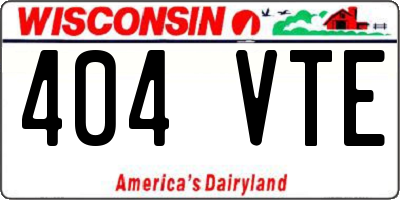 WI license plate 404VTE
