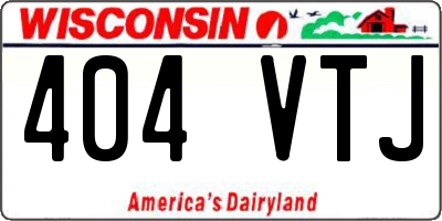 WI license plate 404VTJ