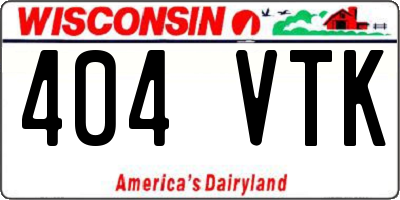 WI license plate 404VTK
