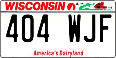 WI license plate 404WJF