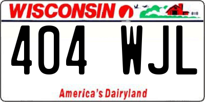 WI license plate 404WJL