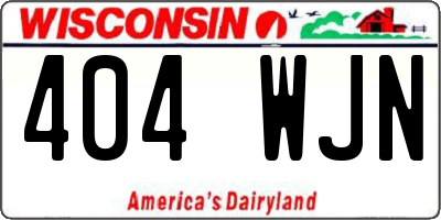 WI license plate 404WJN