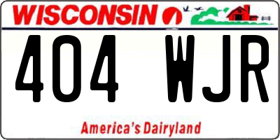 WI license plate 404WJR