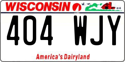 WI license plate 404WJY