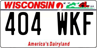 WI license plate 404WKF