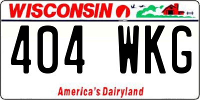 WI license plate 404WKG