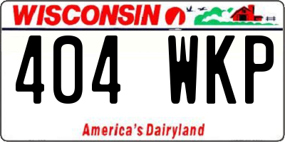 WI license plate 404WKP