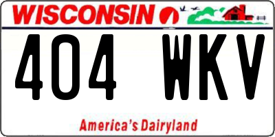 WI license plate 404WKV