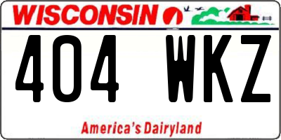 WI license plate 404WKZ