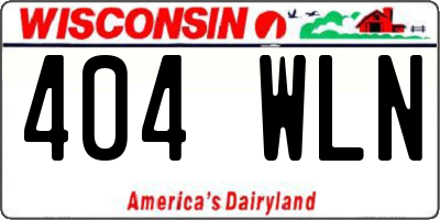 WI license plate 404WLN