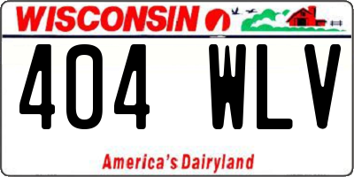 WI license plate 404WLV