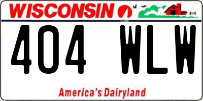WI license plate 404WLW