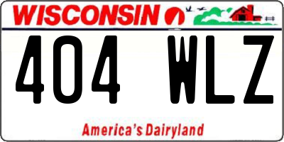 WI license plate 404WLZ