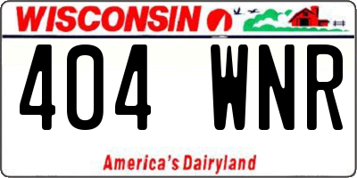 WI license plate 404WNR