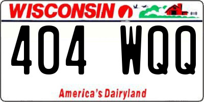 WI license plate 404WQQ
