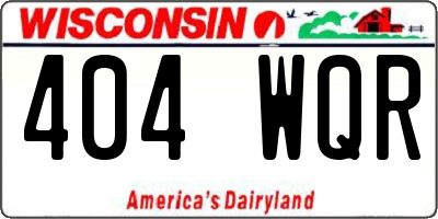 WI license plate 404WQR