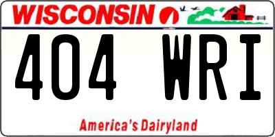 WI license plate 404WRI