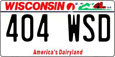 WI license plate 404WSD